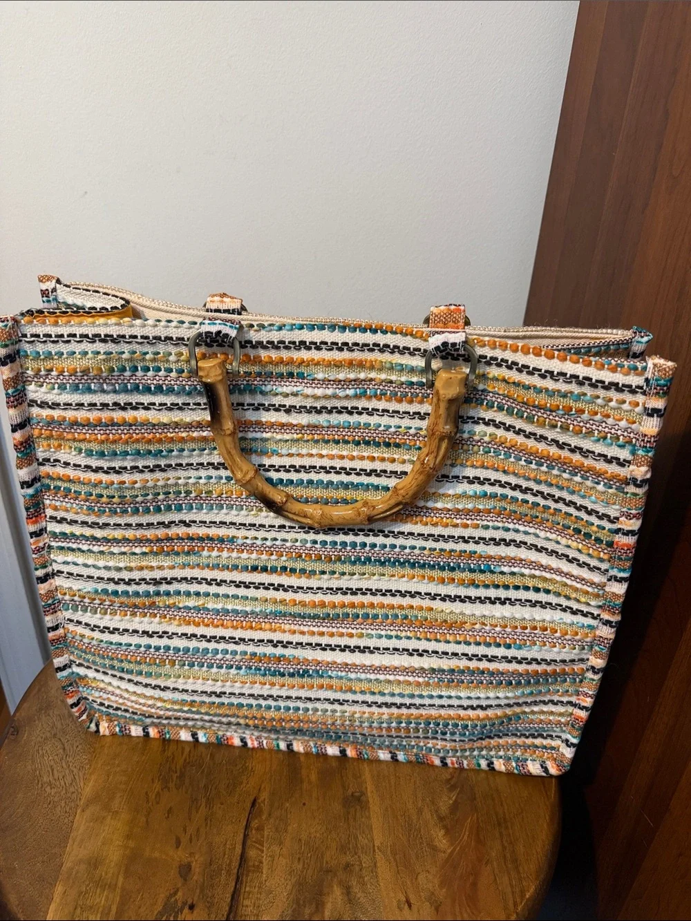 America & Beyond Leopard Print Canvas Tote